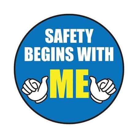ACCUFORM Hard Hat Sticker, 214 in Length, 214 in Width, SAFETY BEGINS WITH ME Legend, Adhesive Vinyl LHTL152